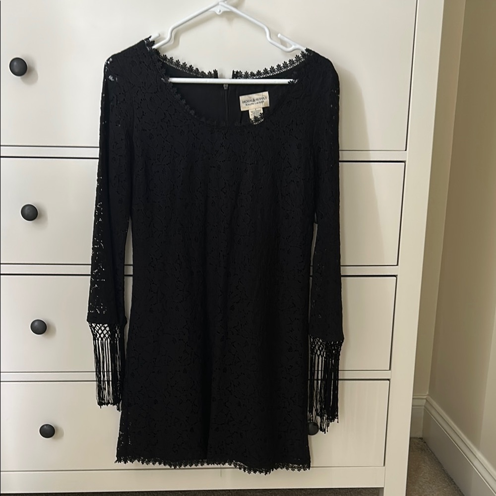 Denim & Supply, RALPH LAUREN, size 6, black lace dress.